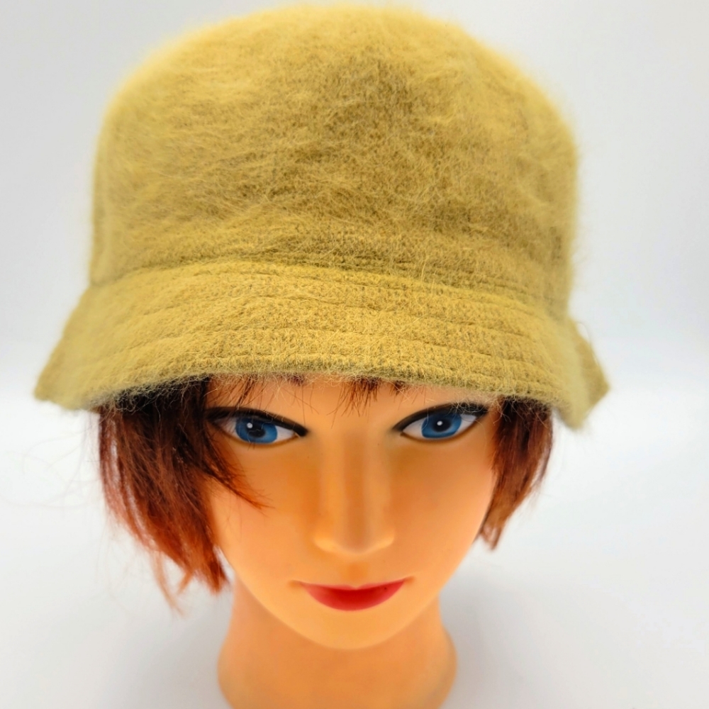 David & Young Angora Hats Set Of Two  White and Tan Vintage